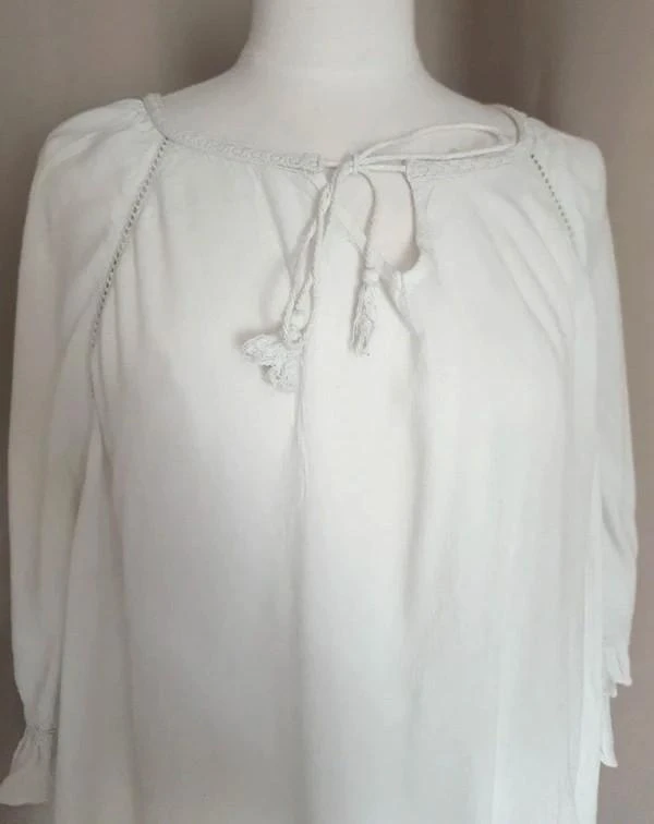 Blusa fluida blanca con lazos mujer 40 - L – photo 2
